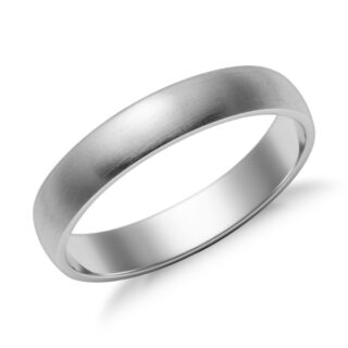 Matte Classic Wedding Ring in 14k White Gold (4mm)
