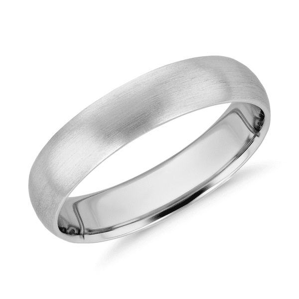 Matte Mid-weight Comfort Fit Wedding Band in Platinum (5mm)