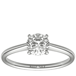 Ready-to-Ship Petite Solitaire Engagement Ring in Platinum with Astor by Blue Nile Diamond (3/4 ct. tw.)