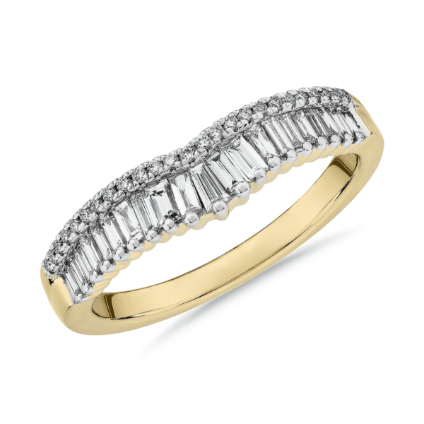 ZAC ZAC POSEN Baguette & Pave Diamond Crown Curved Wedding Ring in 14k Yellow Gold (3/8 ct. tw.)