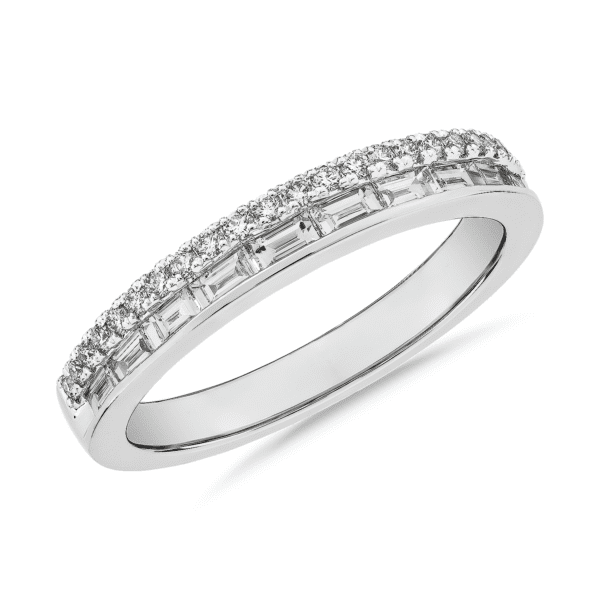 ZAC ZAC POSEN Double Row Baguette & Pave Diamond Wedding Ring in 14k White Gold (3/8 ct. tw.)