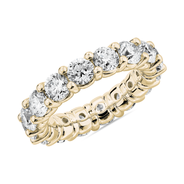 Comfort Fit Round Brilliant Diamond Eternity Ring in 18k Yellow Gold (5 ct. tw.)