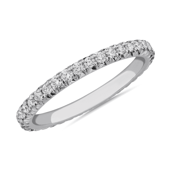French Pave Diamond Eternity Band in 14k White Gold (1/2 ct. tw.)