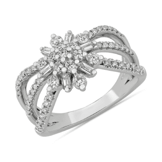 Floral Burst Diamond Fashion Ring in 14k White Gold (3/4 ct. tw.)