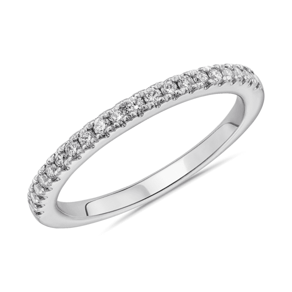 Pave Diamond Wedding Ring in 14k White Gold (1/5 ct. tw.)