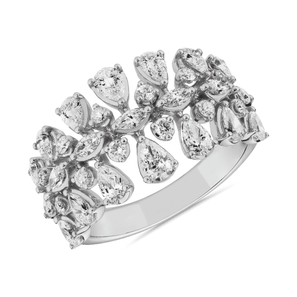Pear and Marquise Diamond Fashion Ring in 14k White Gold (1 5/8 ct. tw.)