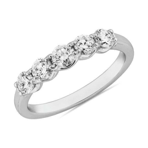 Selene 5 Stone Diamond Anniversary Ring in 14k White Gold (3/4 ct. tw.)