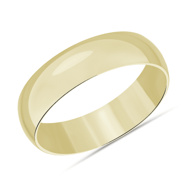 Mid-weight Comfort Fit Wedding Band in 14k Yellow Gold (6mm)