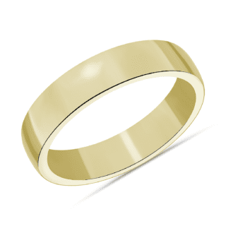 Low Dome Comfort Fit Wedding Ring in 18k Yellow Gold (5mm)