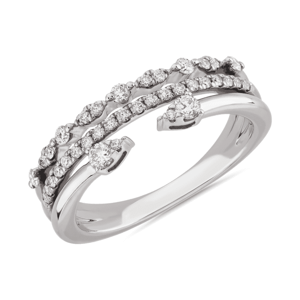 Open Stacked Diamond Band in Platinum (1/3 ct. tw.)