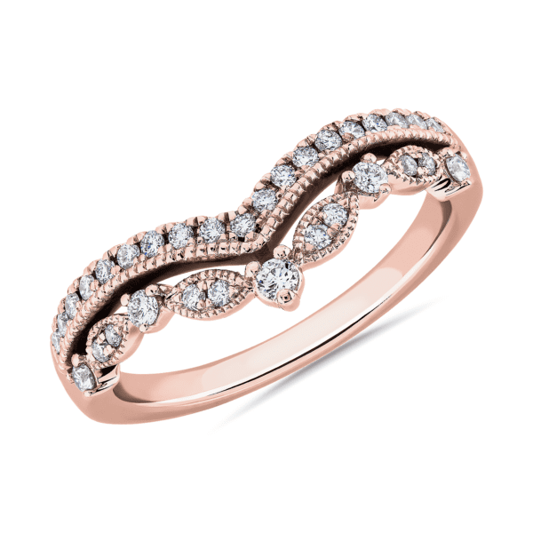 Regal Curved Diamond Band in 14k Rose Gold (1/4 ct. tw.)