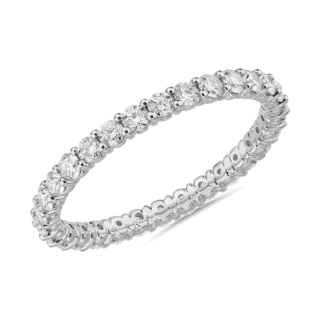 Comfort Fit Round Brilliant Diamond Eternity Ring in 14k White Gold (1 ct. tw.)