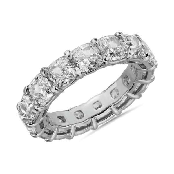 Cushion Cut Diamond Eternity Ring in Platinum (8.0 ct. tw.)