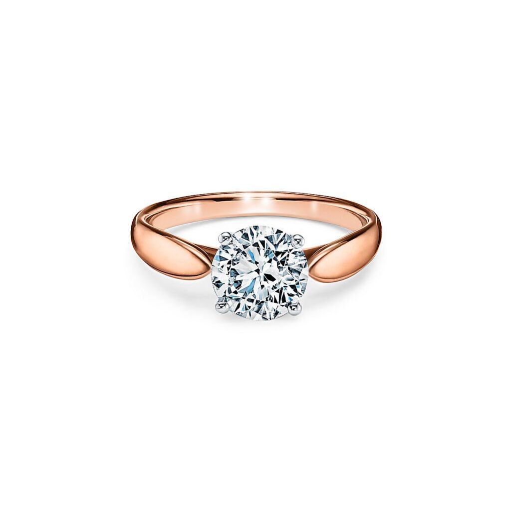 tiffany harmony round brilliant engagement ring in 18k rose gold 35206841 996486 ED M
